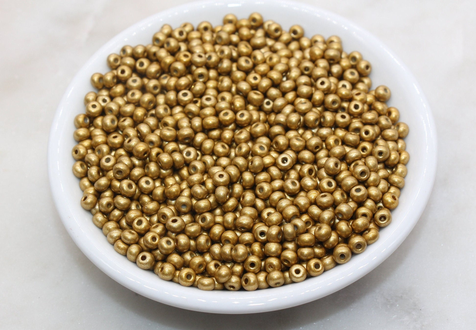 Matte Gold Glass Seed Beads, Size 4mm 6/0 Glass Seed Beads, Frosted Seed Beads, Rocailles Beads, Bracelet Beads #1412