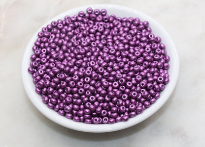 Matte Purple Glass Seed Beads, Size 4mm 6/0 Glass Seed Beads, Frosted Seed Beads, Rocailles Beads, Bracelet Beads #1045