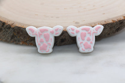 Spotted Cow Silicone Beads, Cow Head Beads, Cow Focal Silicone Beads, Chunky Beads, Silicone Loose Beads, Beadable Pens Beads #500