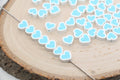 9mm blue heart polymer clay beads, heart clay charms for bracelets