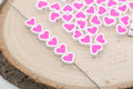 9mm pink heart polymer clay beads, heart clay charms for bracelets