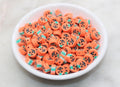 9mm-10mm halloween pumpkin polymer clay beads, halloween clay charms for bracelets
