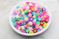 9mm assort flower polymer clay beads, flower clay charms for bracelets