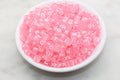 6mm Translucent Pink Acrylic Cube Letter Beads