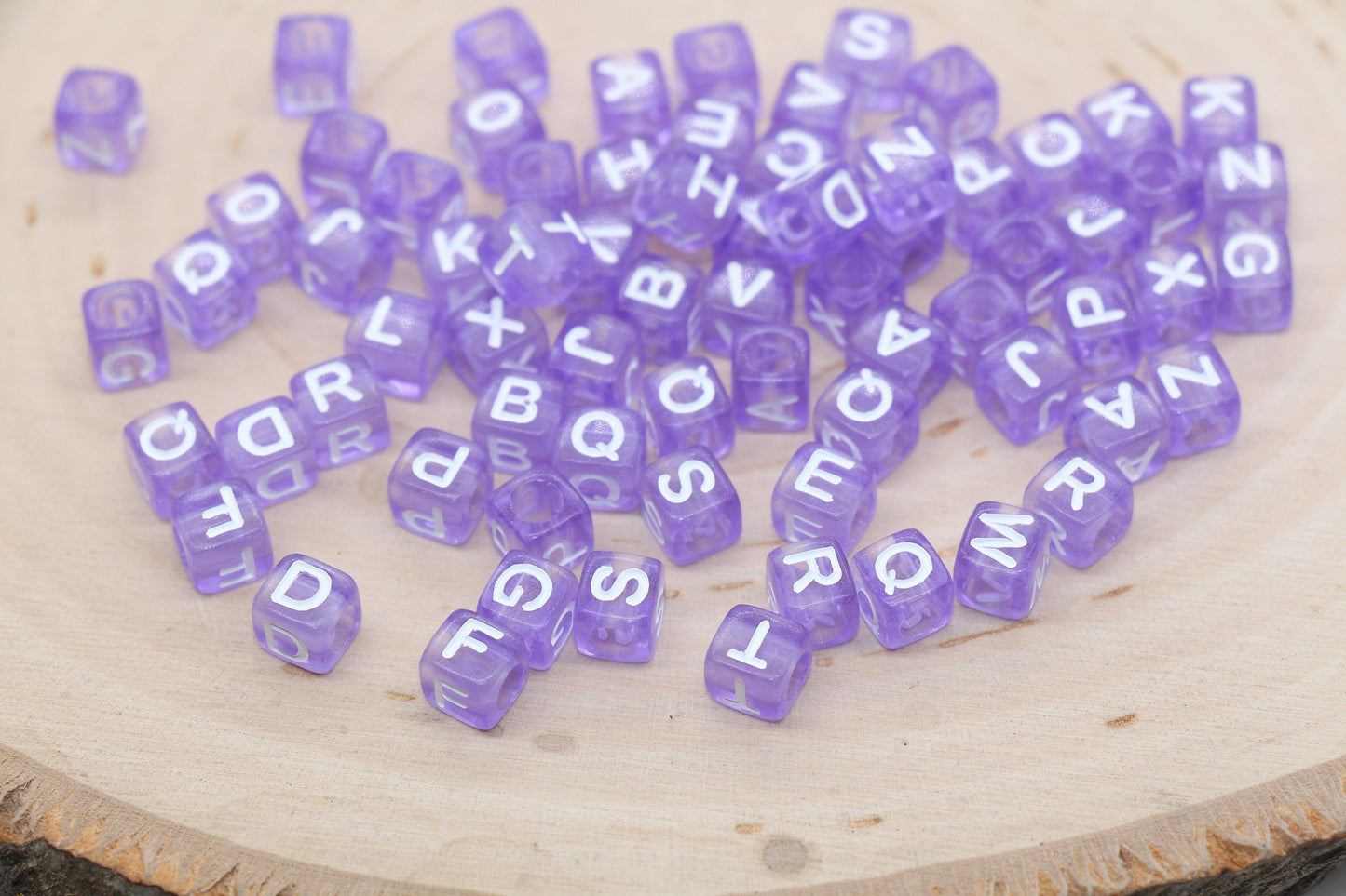 Translucent Purple Alphabet Letter Beads, Mix Acrylic Letter Beads, Plastic Letter Beads, Acrylic Square Name Beads, Size 6mm, #3228