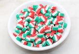 Italy Flag Clay Beads, Round Shape Country Flag Clay Beads, Green, White and Red Flag Polymer Clay Beads, Clay Jewelry Beads #475