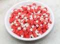 9mm red mushroom polymer clay beads, food clay charms for bracelets