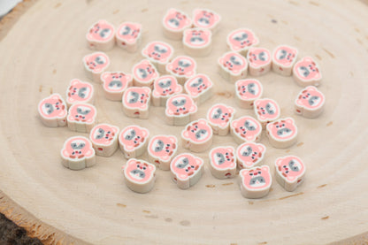 Kawaii Bear Polymer Clay Beads, Animal Loose Beads, Jewelry Beading Supplies, Clay Beads #492