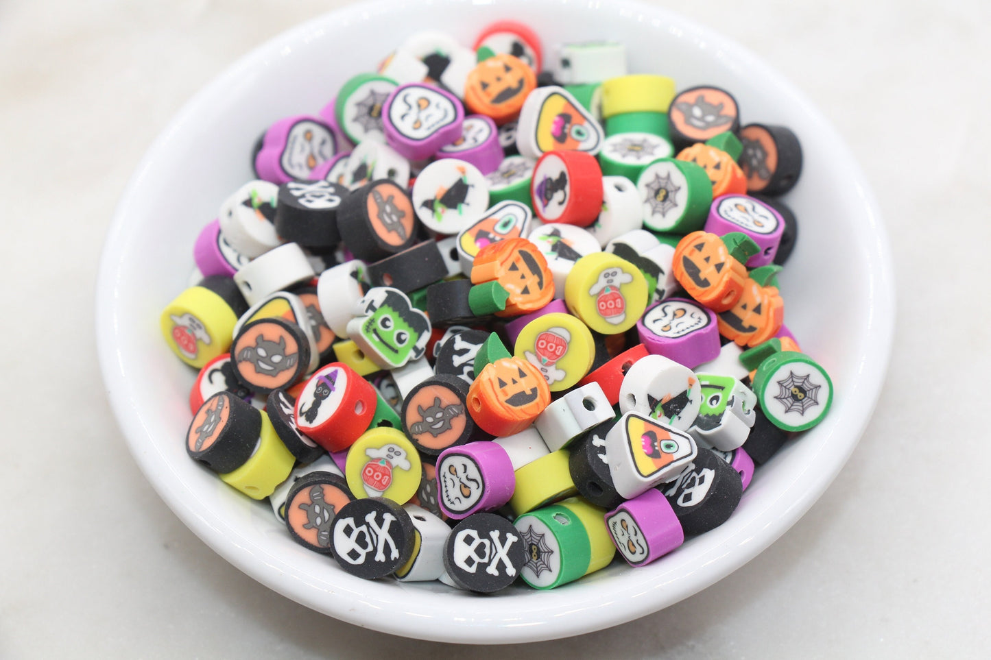 Mix Halloween Theme Beads, Halloween Polymer Clay Beads, Assorted Clay Beads, Ghost, Jack O Lantern, Skull Beads, Bead For Bracelet #533