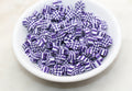 9mm checkered heart polymer clay beads, heart clay charms for bracelets
