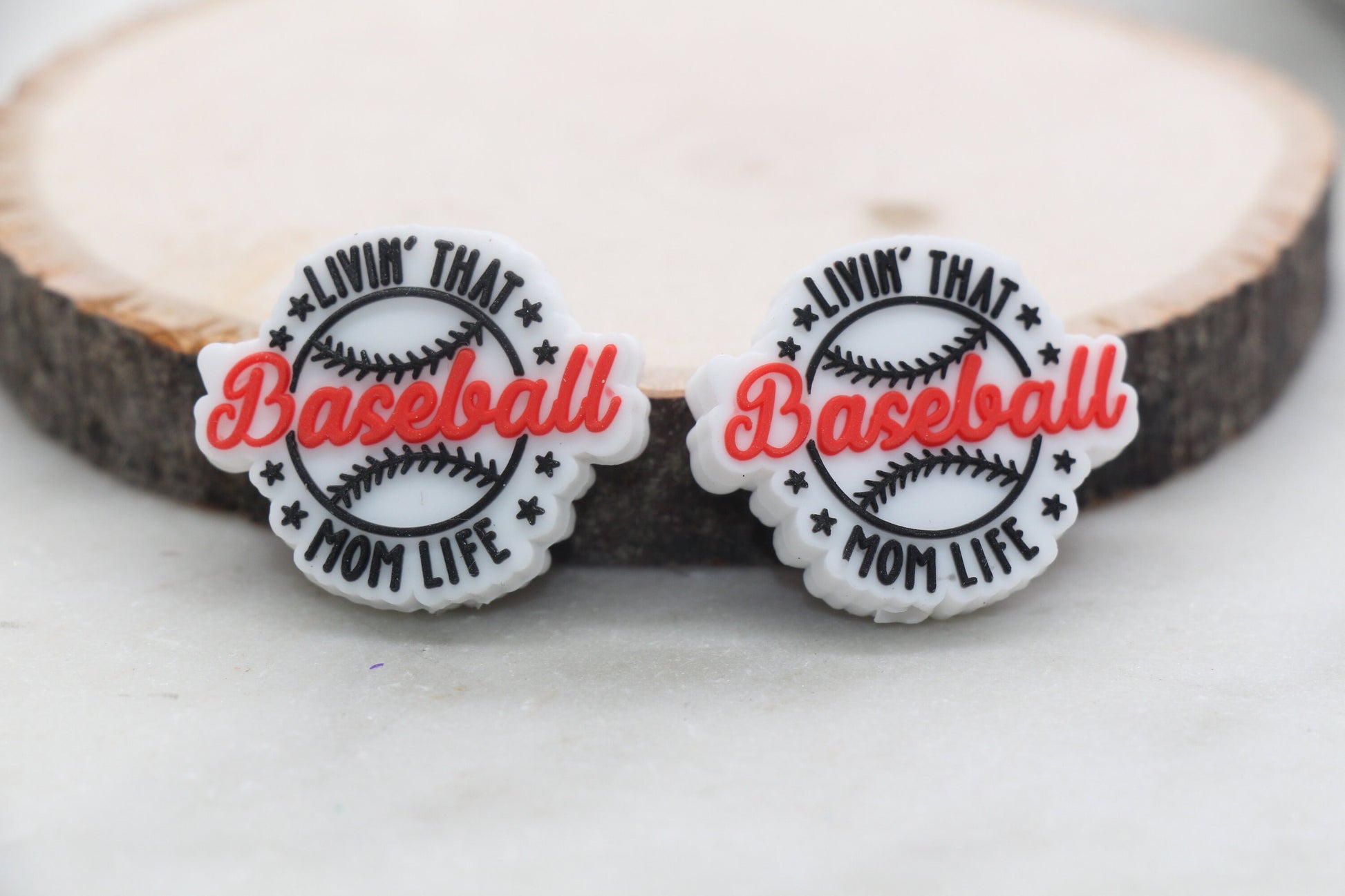 Baseball Mom Life Silicone Beads, Livin' That Baseball Mom Life Silicone Beads, Chunky Beads, Silicone Loose Beads, Focal Beads #560