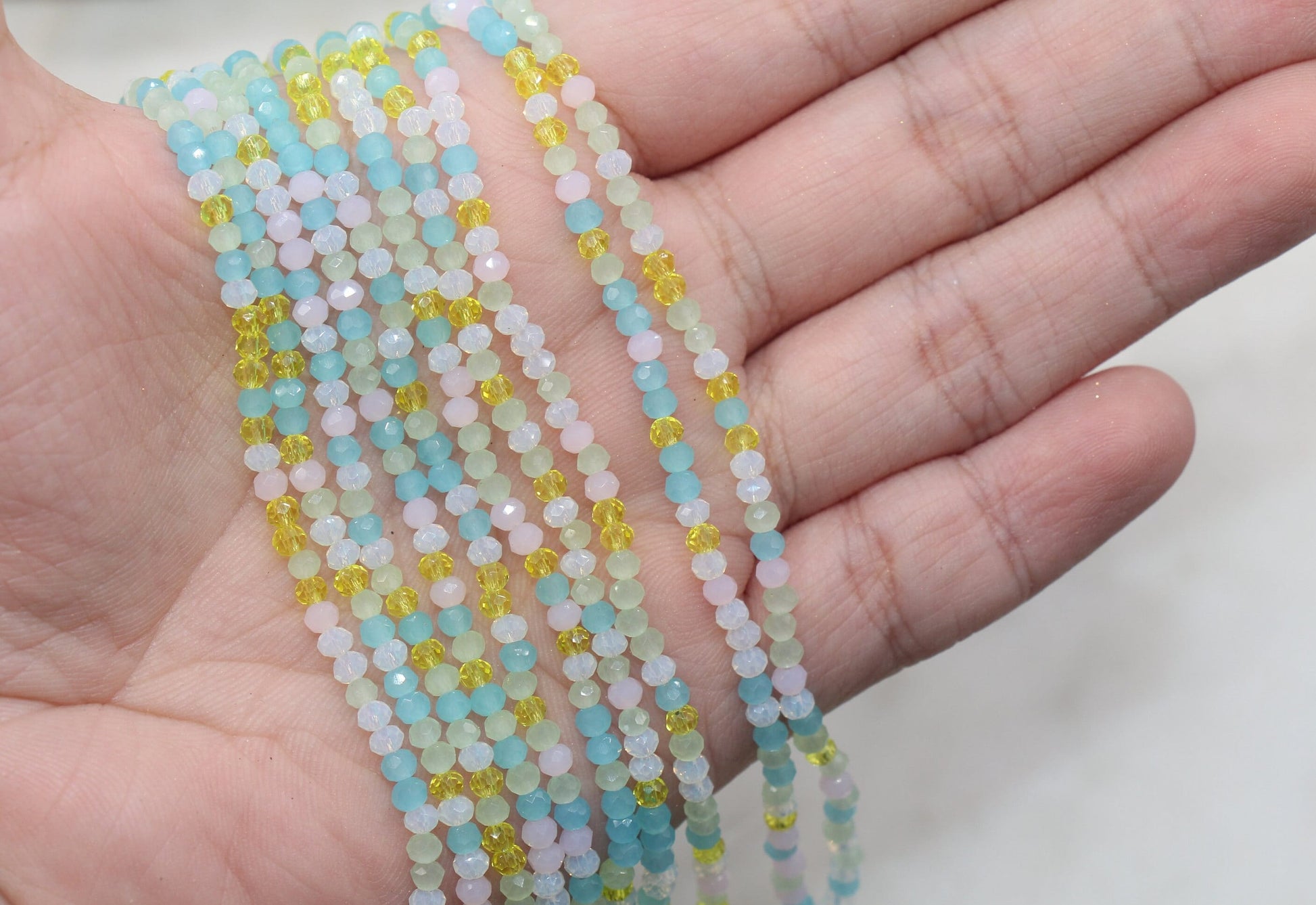 3mm Faceted Glass Beads, Mix Glass Seed Beads, Jewelry Making Beds, Bracelet Beads, Full Strand