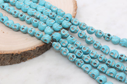 Skull Beads Howlite Beads, Skull Head Gemstone Beads, Bead for Bracelets, Skeleton Beads