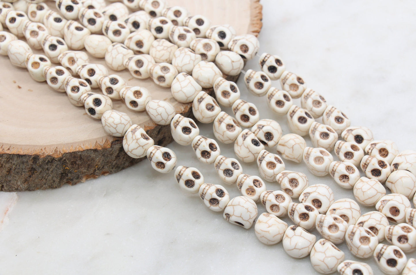 Skull Beads Howlite Beads, Skull Head Gemstone Beads, Bead for Bracelets, Skeleton Beads