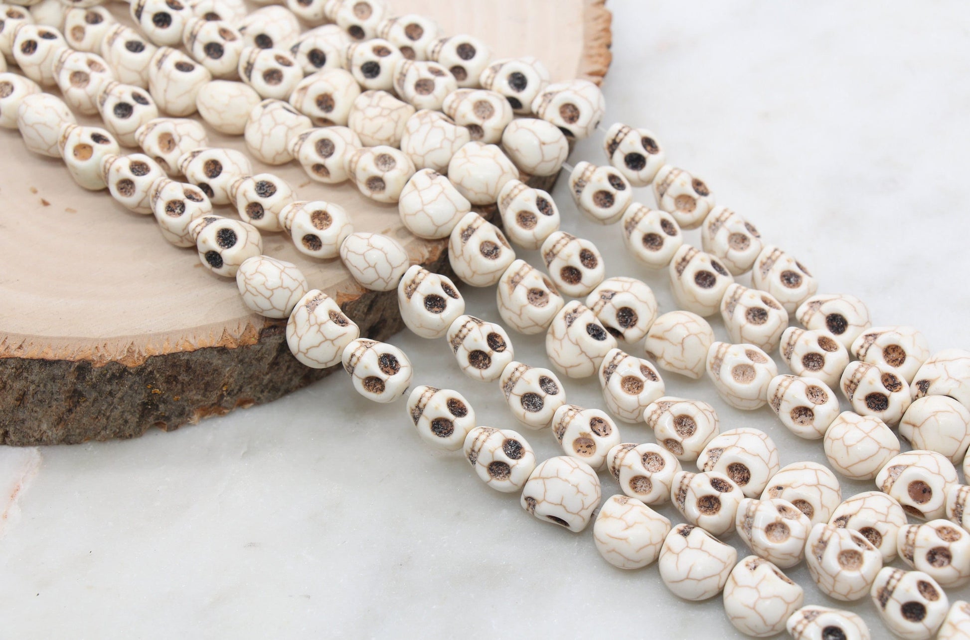 Skull Beads Howlite Beads, Skull Head Gemstone Beads, Bead for Bracelets, Skeleton Beads