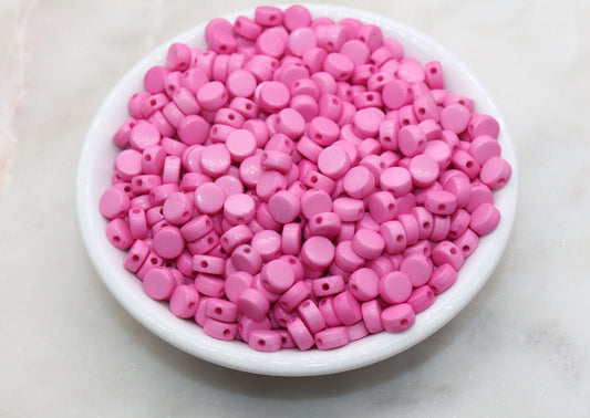 Pink Round Beads, Acrylic Round Beads, Acrylic Spacer Beads, Pink Round Beads, Acrylic Blank Round Beads, Size 7mm #3173