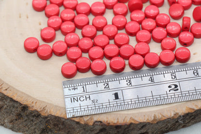 Red Round Beads, Acrylic Round Beads, Acrylic Spacer Beads, Red Round Beads, Acrylic Blank Round Beads, Size 7mm #3177