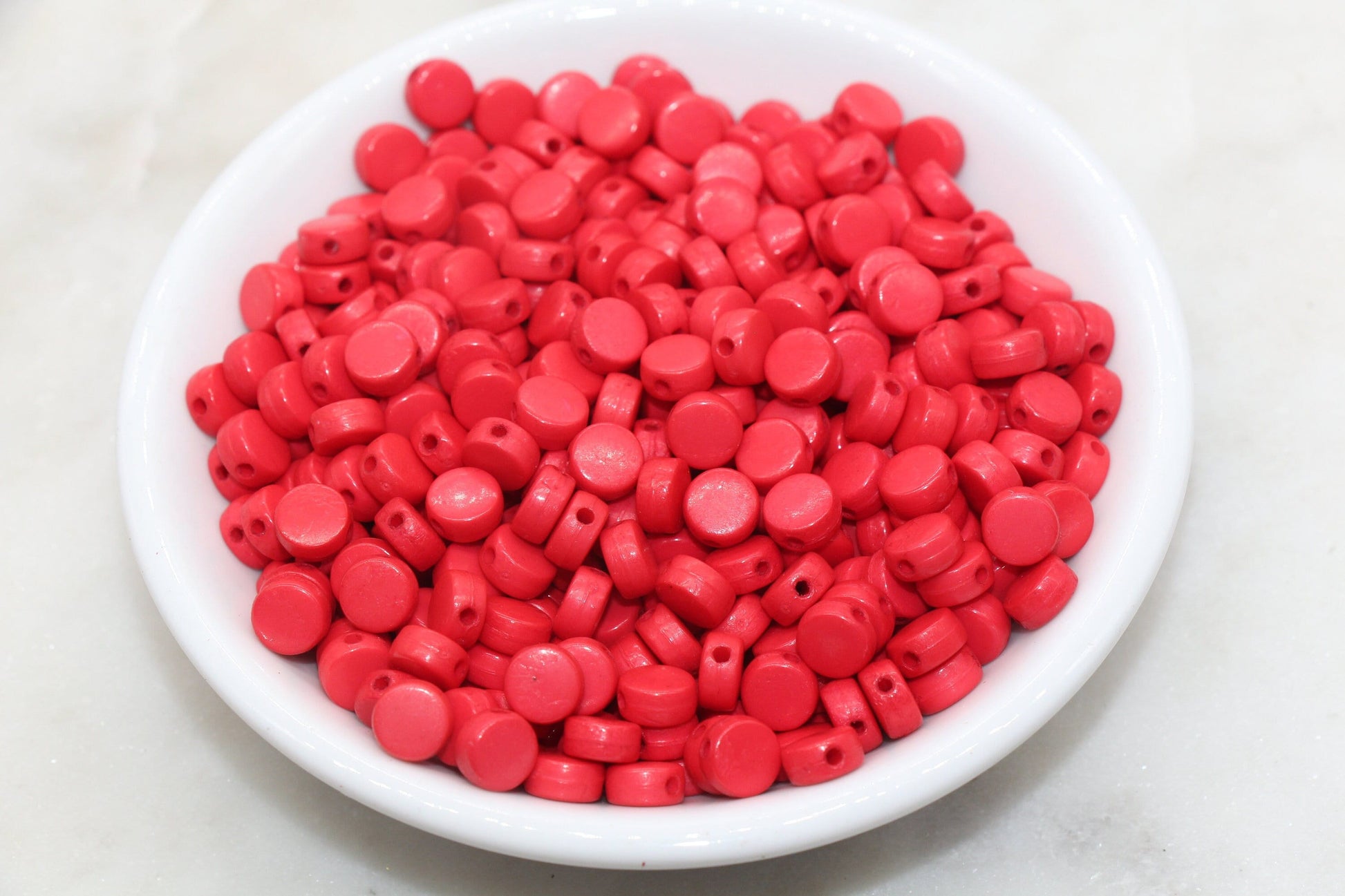 Red Round Beads, Acrylic Round Beads, Acrylic Spacer Beads, Red Round Beads, Acrylic Blank Round Beads, Size 7mm #3177