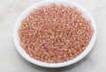 4mm 6/0 transparent peach AB glass seed beads for bracelets
