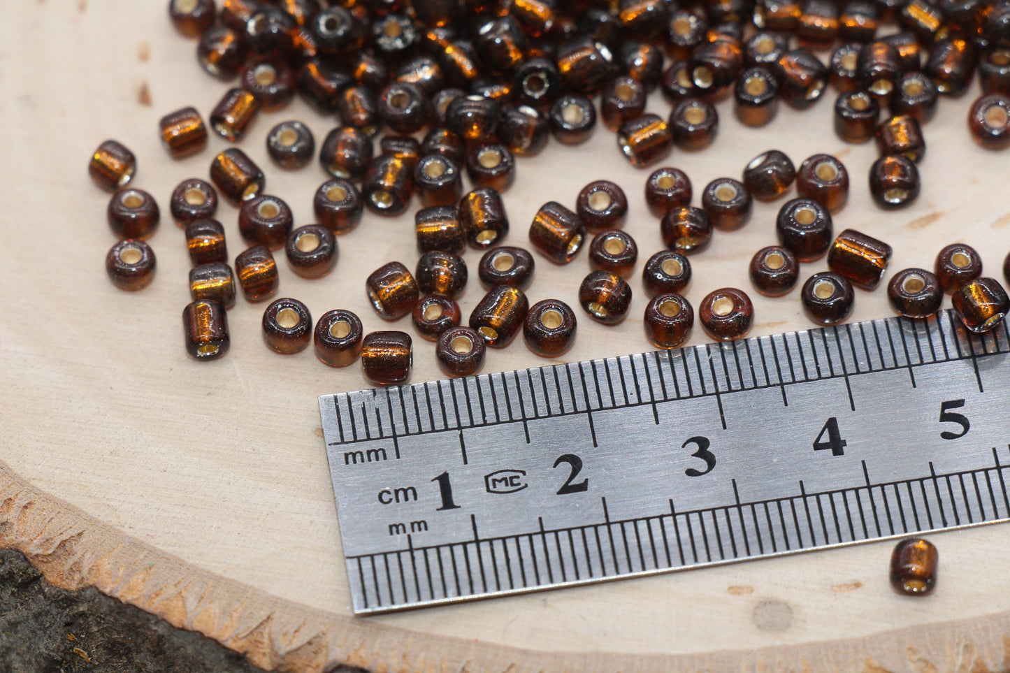 Transparent Glass Beads with Silver Lined, 4mm 6/0 Glass Round Beads, Brown Trans Seed Beads, Rocailles Beads, Beading Supplies #1150