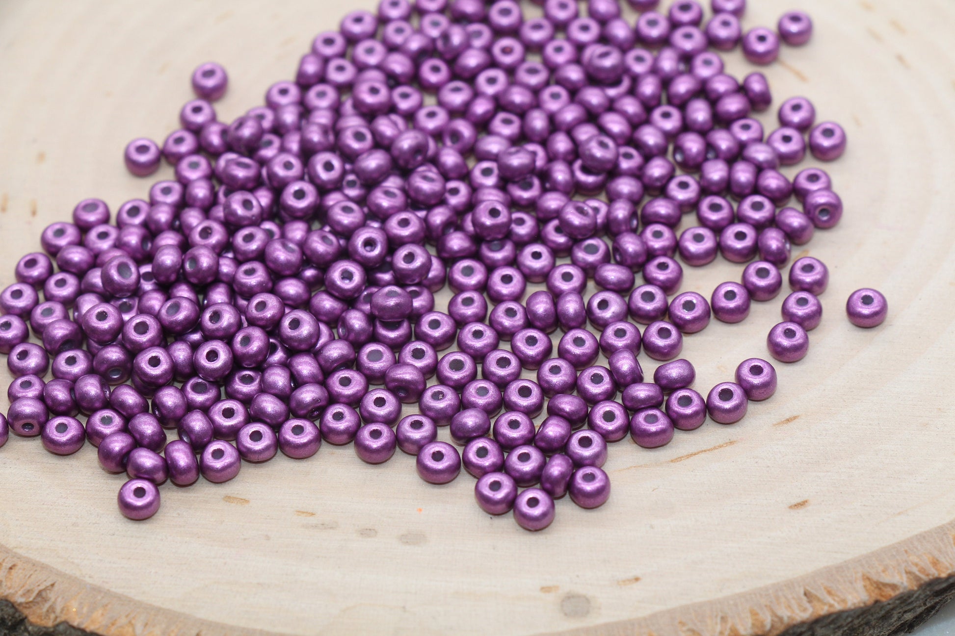 Matte Purple Glass Seed Beads, Size 4mm 6/0 Glass Seed Beads, Frosted Seed Beads, Rocailles Beads, Bracelet Beads #1045