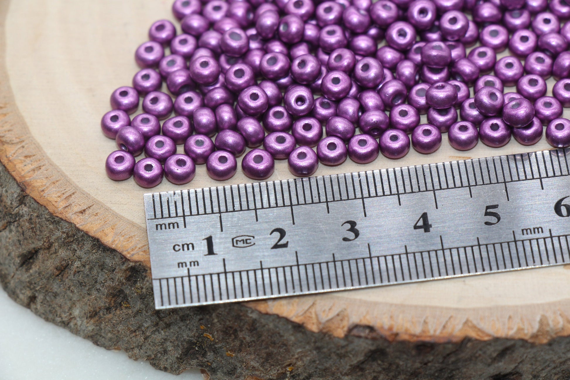 Matte Purple Glass Seed Beads, Size 4mm 6/0 Glass Seed Beads, Frosted Seed Beads, Rocailles Beads, Bracelet Beads #1045