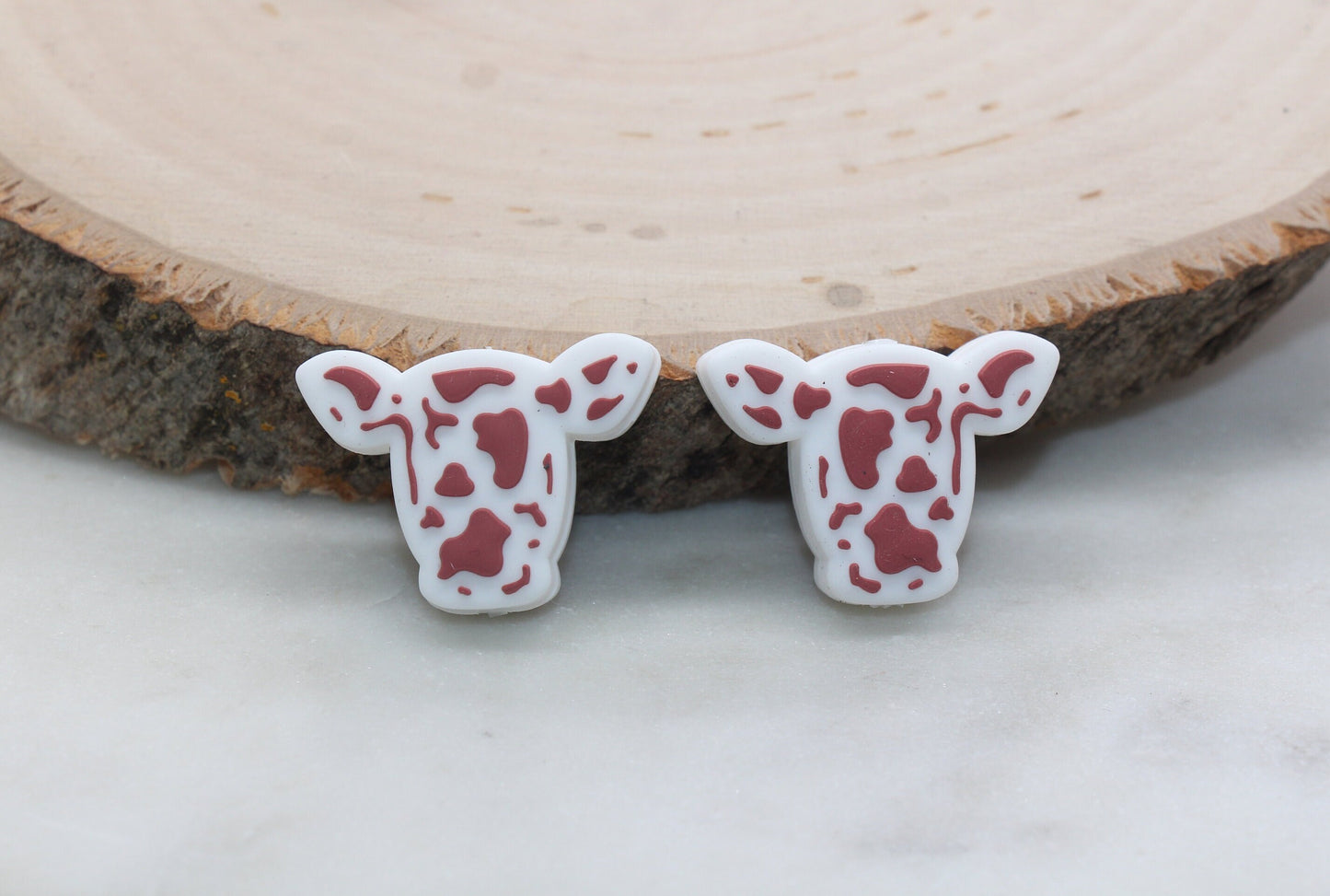 Spotted Cow Silicone Beads, Cow Head Beads, Cow Focal Silicone Beads, Chunky Beads, Silicone Loose Beads, Beadable Pens Beads #500