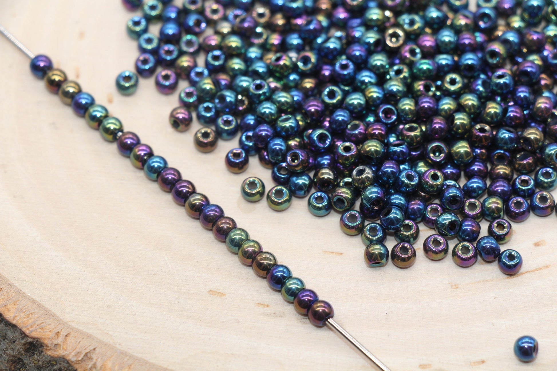 Metallic Rainbow Mix Glass Beads, 4mm Glass Round Seed Beads, Shiny Seed Beads, Beading Supplies, Beads for Bracelet #3191