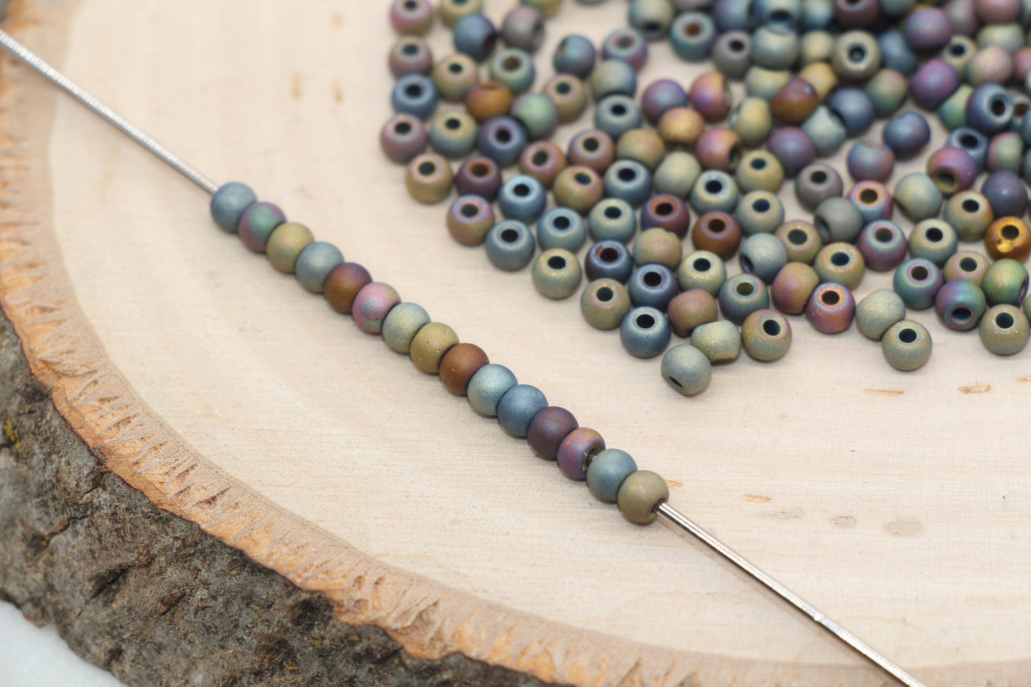 Matte Metallic Glass Beads, 4mm Glass Round Seed Beads, Frosted Seed Beads, Beading Supplies, Beads for Bracelet #1046