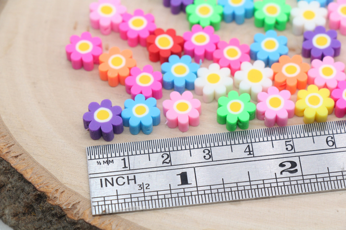 Assort Flower Polymer Clay Beads, Multicolor Flower Clay Beads, Flower Shape Beads, Jewelry Beads, Beads for Bracelet, Kids Craft Beads #518