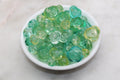 11–20mm Frosted Green Ombre Rose Acrylic Flower Beads