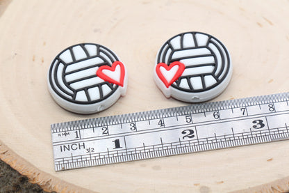 Volleyball PVC Focal Beads, Sports Ball Beads, Chunky Beads, Beadable Pen Beads #565