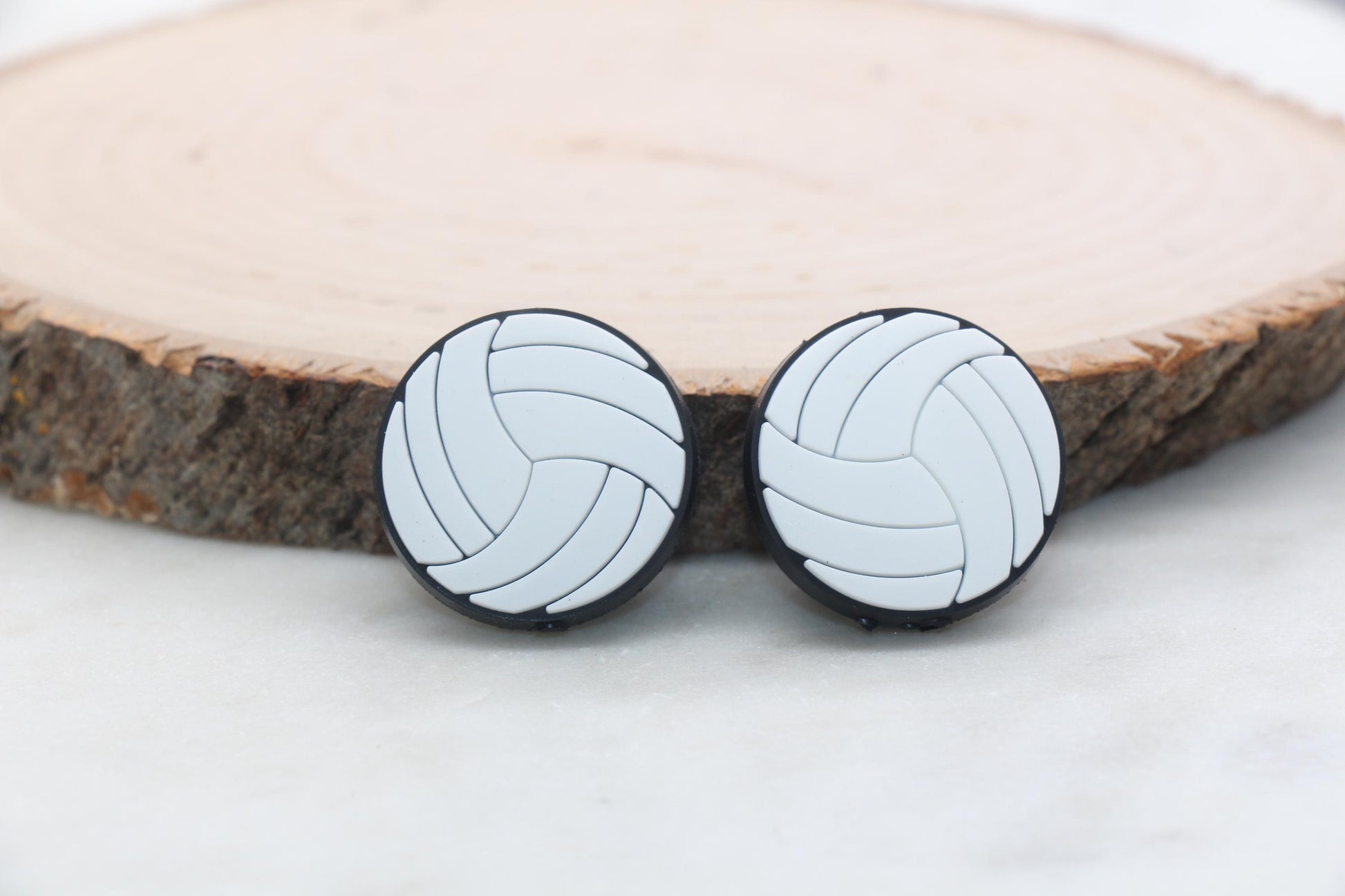 Volleyball PVC Focal Beads, Sports Ball Beads, Chunky Beads, Beadable Pen Beads #569