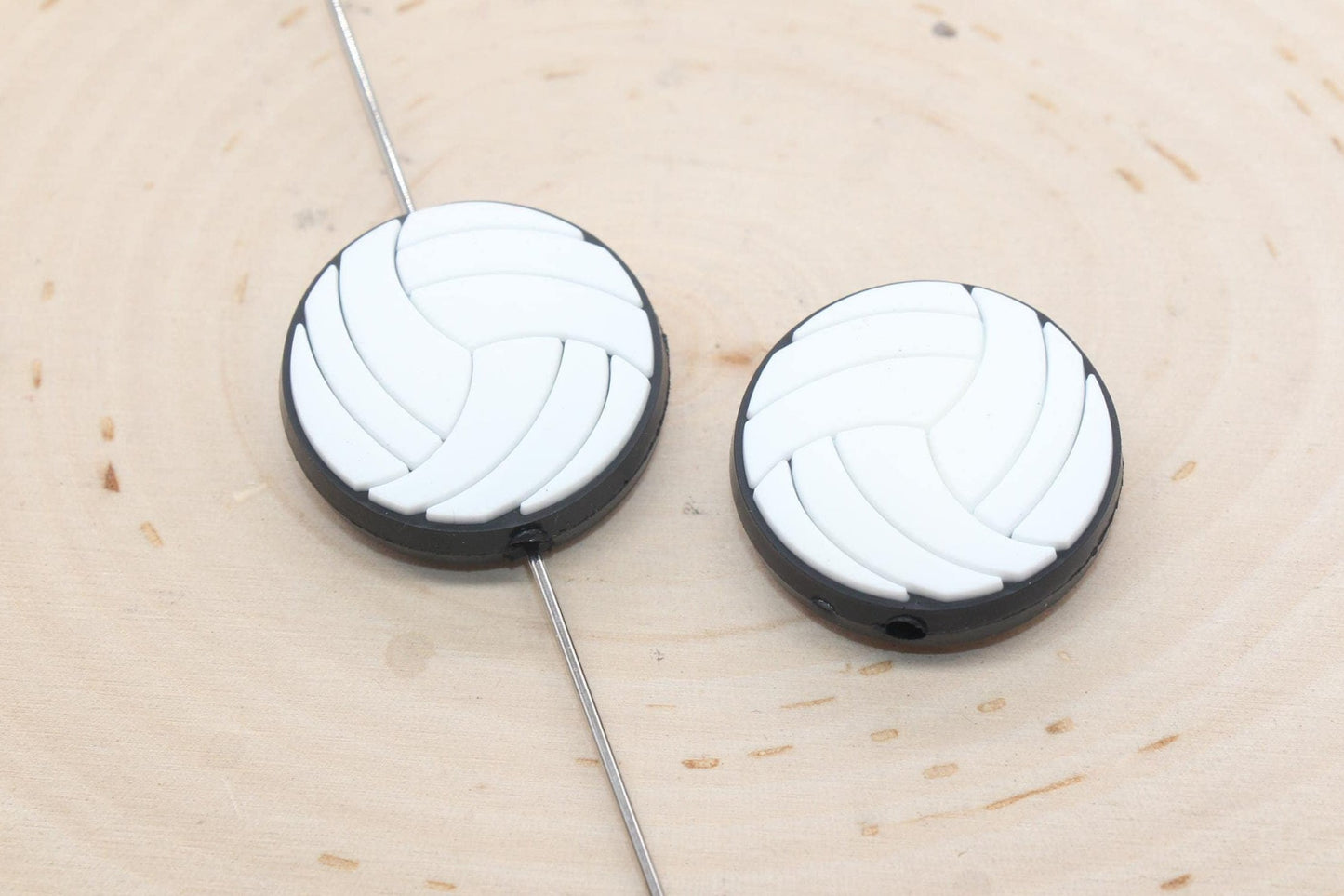 Volleyball PVC Focal Beads, Sports Ball Beads, Chunky Beads, Beadable Pen Beads #569