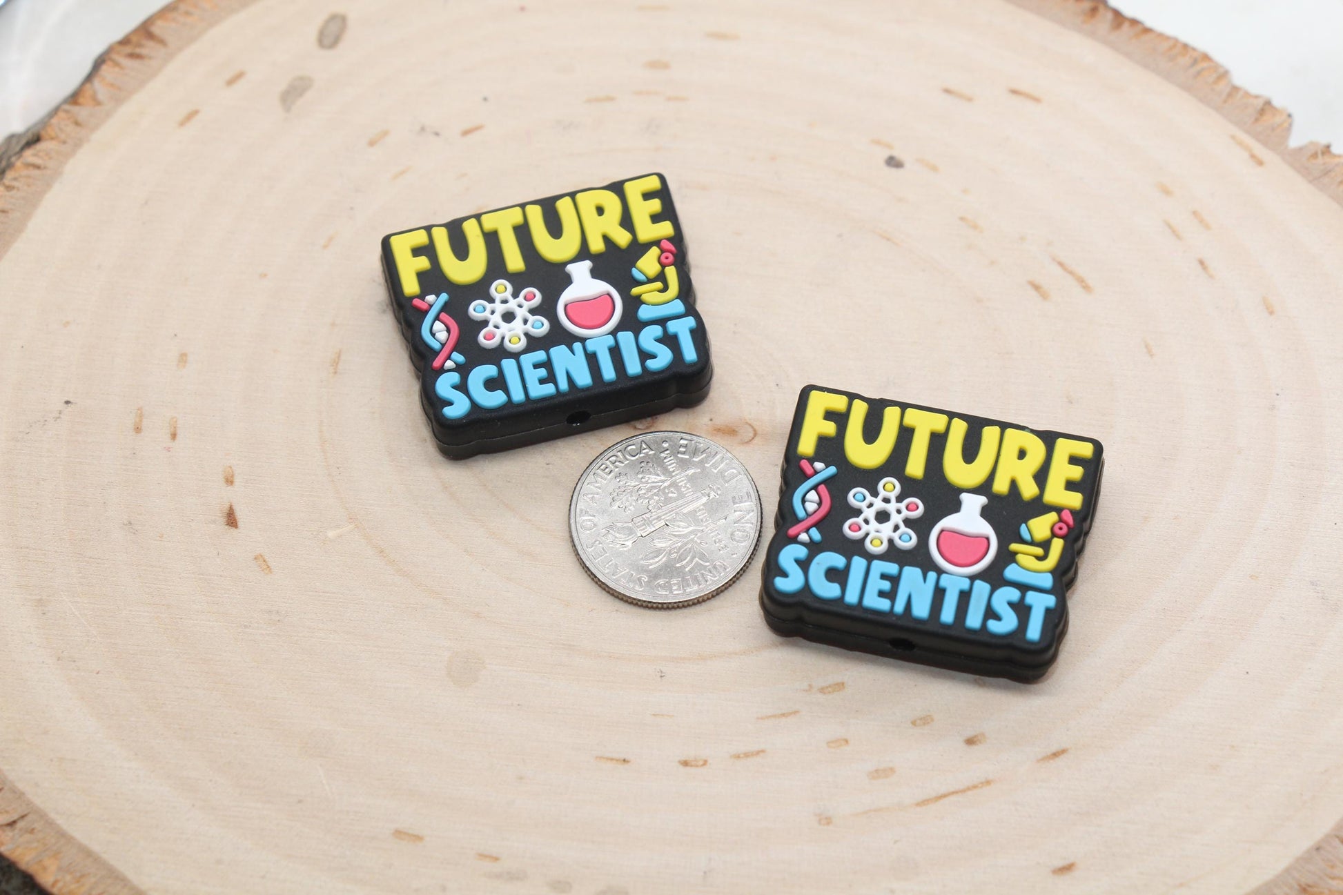 Future Scientist Silicone Focal Beads, Scientist Silicone Beads, Silicone Loose Beads, Beadable Pen Focal Beads #595