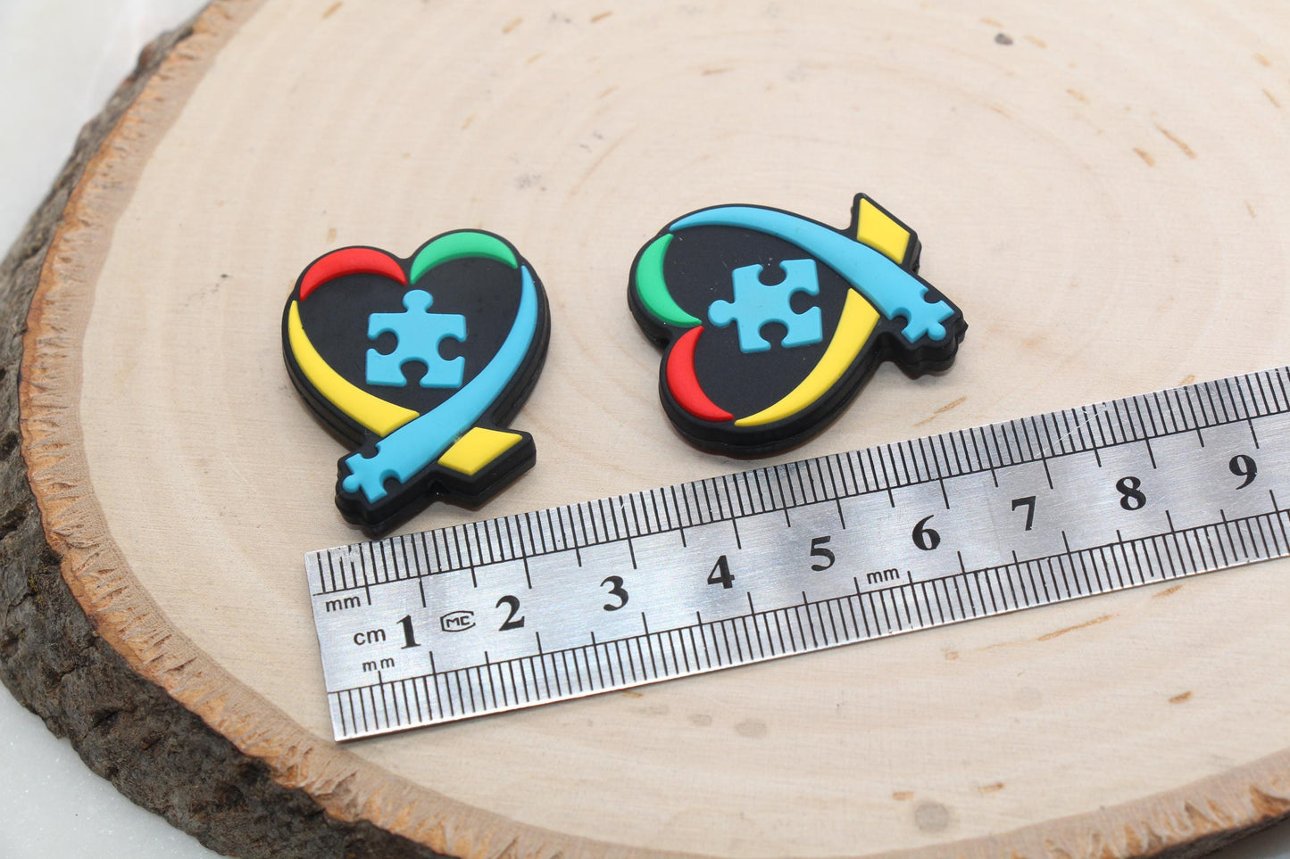 Autism Heart Puzzle Piece Silicone Focal Beads, Focal Beads, Chunky Beads, Silicone Loose Beads, Beadble Pen Beads #602