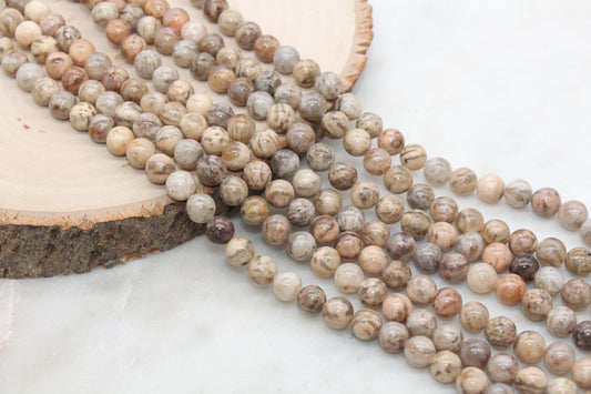 8mm Feldspar Beads, Feldspar Gemstone Round Beads, Full Strand 15inch, #275