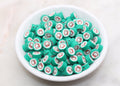9mm-10mm christmas wreath polymer clay beads, christmas clay charms for bracelets