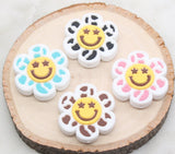 Smiley Face Flower Silicone Beads, Happy Face Flower Silicone Beads, Chunky Beads, Silicone Loose Beads, Focal Beads #557