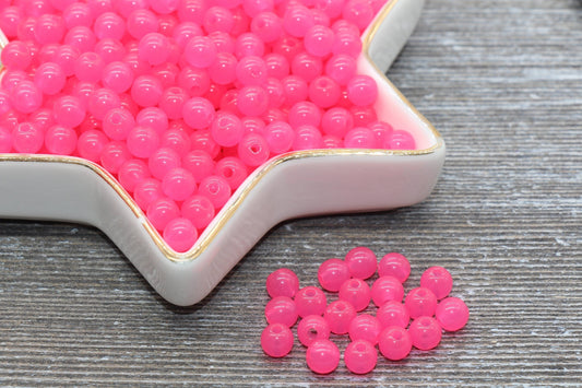 size 6mm round shape pink gumball beads, beautiful rose pink beads with hole size 1.3mm,great for bracelet making and any other craft projects.