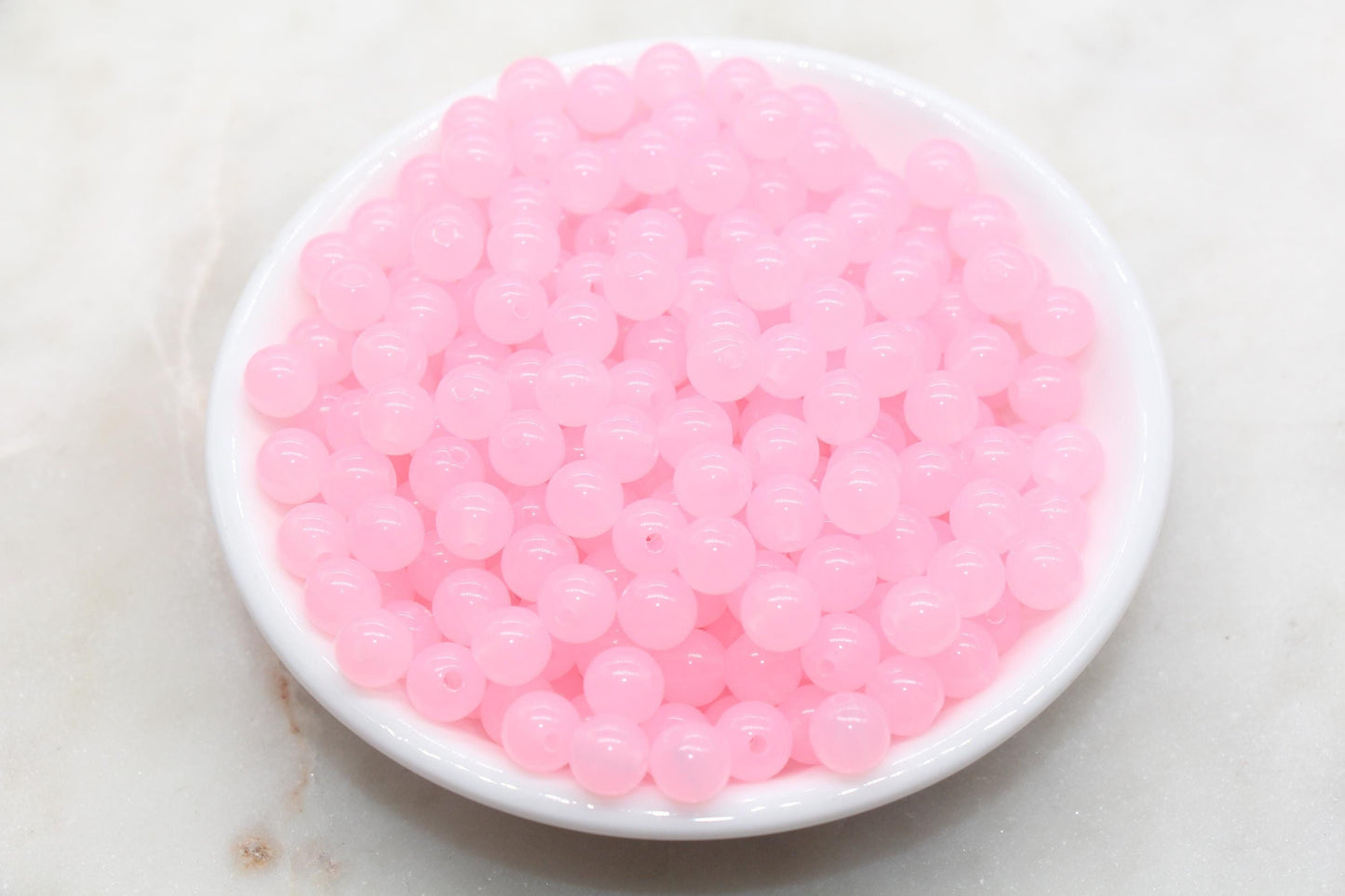 8mm Translucent Rose Pink Gumball Beads, Jelly Pink Beads, Round Acrylic Loose Beads, Bubblegum Beads, Chunky Beads, Plastic Beads #3244