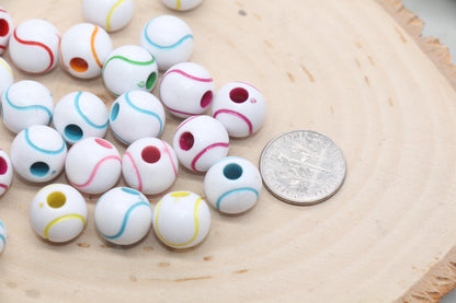 Tennis Ball Beads, Mix Color Tennis Beads, School Sport Ball Beads, Round Bubblegum Beads, Chunky Beads, Bracelet Beads #3248