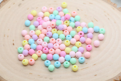 size 6mm matte mix color beads