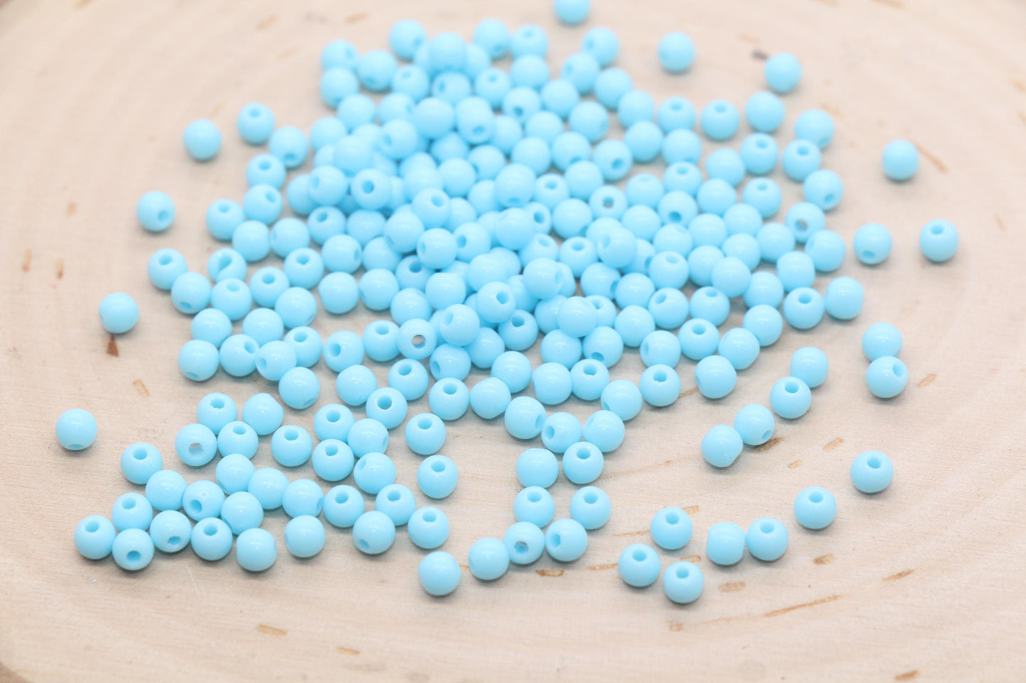 4mm Blue Round Beads, Acrylic Gumball Beads, Blue Round Spacer Beads, Bubblegum Beads, Plastic Round Smooth Bead #3250