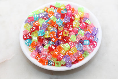 mix color cube shape letter beads for jewelry making