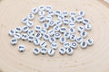 7mm White Black Acrylic Number Beads