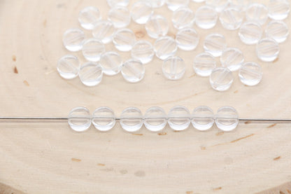 Transparent Round Spacer Beads, Acrylic Spacer Beads, Clear Round Blank Beads, Acrylic Blank Round Beads, Size 7mm #3276