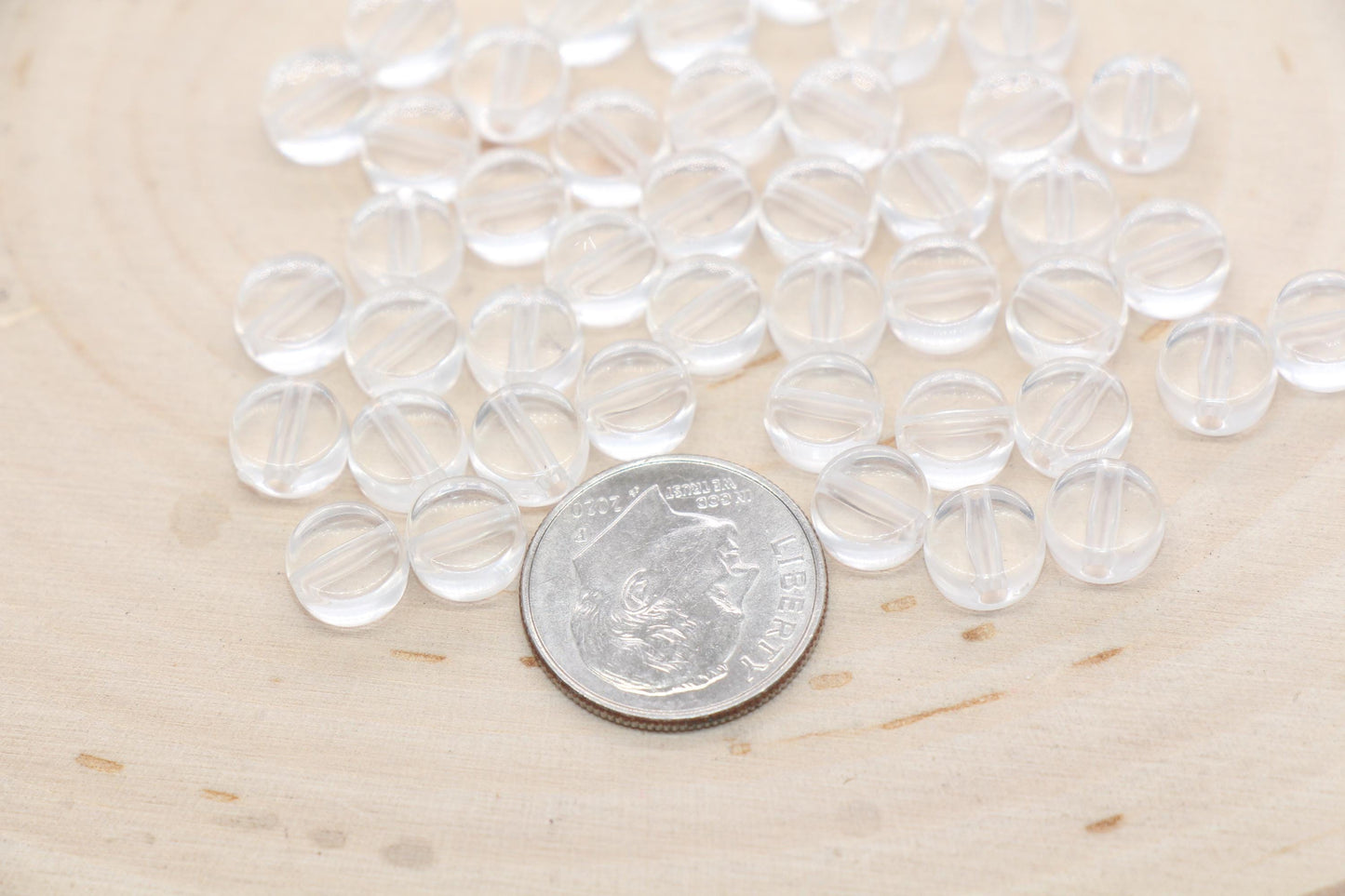 Transparent Round Spacer Beads, Acrylic Spacer Beads, Clear Round Blank Beads, Acrylic Blank Round Beads, Size 7mm #3276