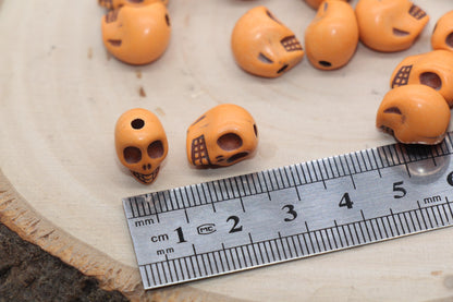 Skull Acrylic Beads, Chunky Skull Head Acrylic Beads, Plastic Skull Beads, Halloween Skull Beads #749