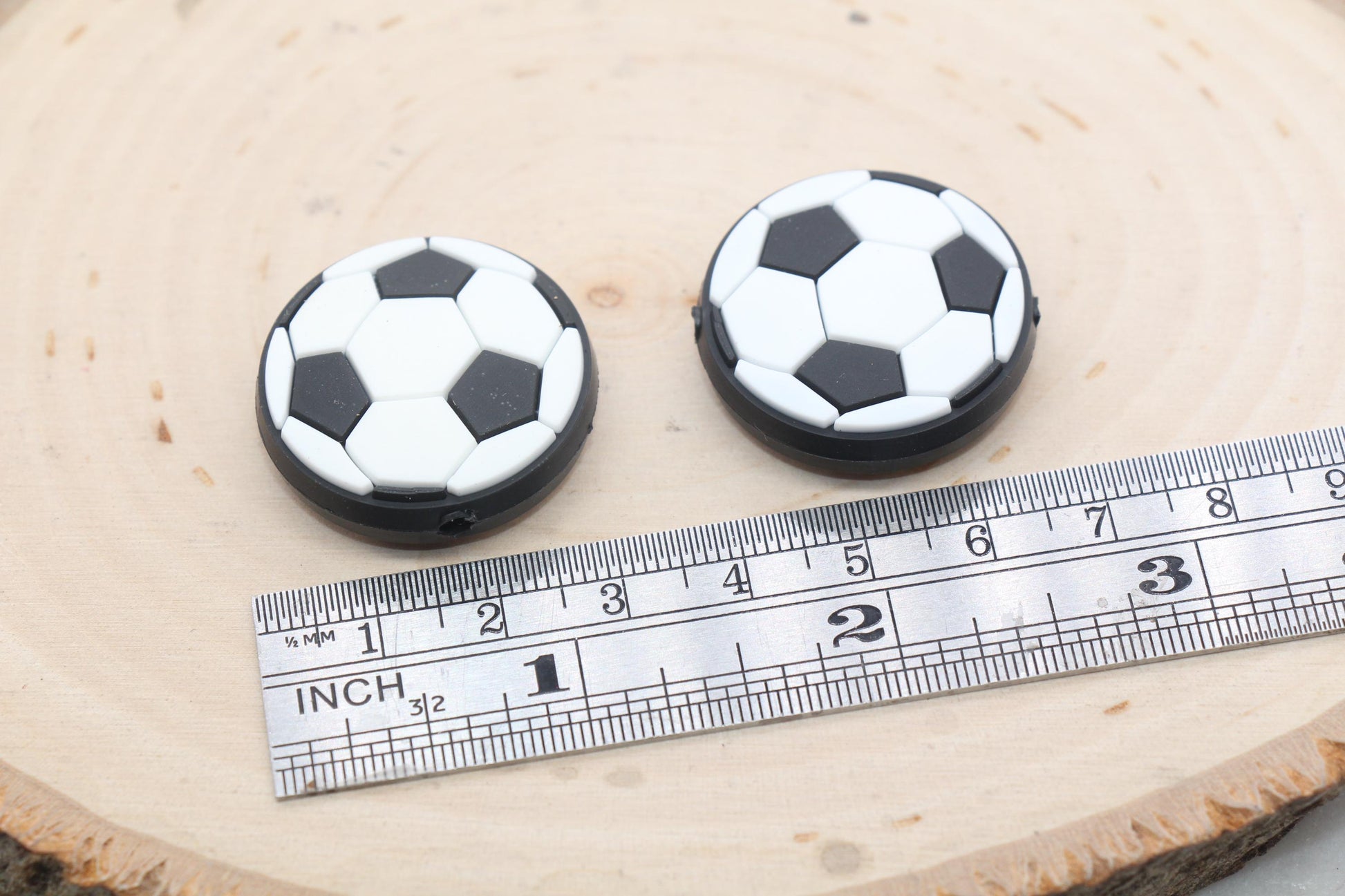 Soccer PVC Focal Beads, Sports Ball Beads, Chunky Beads, Beadable Pen Beads #572